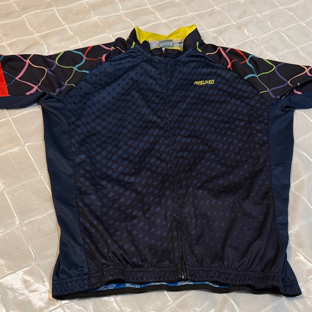 Arsuxeo Cycling Jersey with Multicolor Pattern Size XL